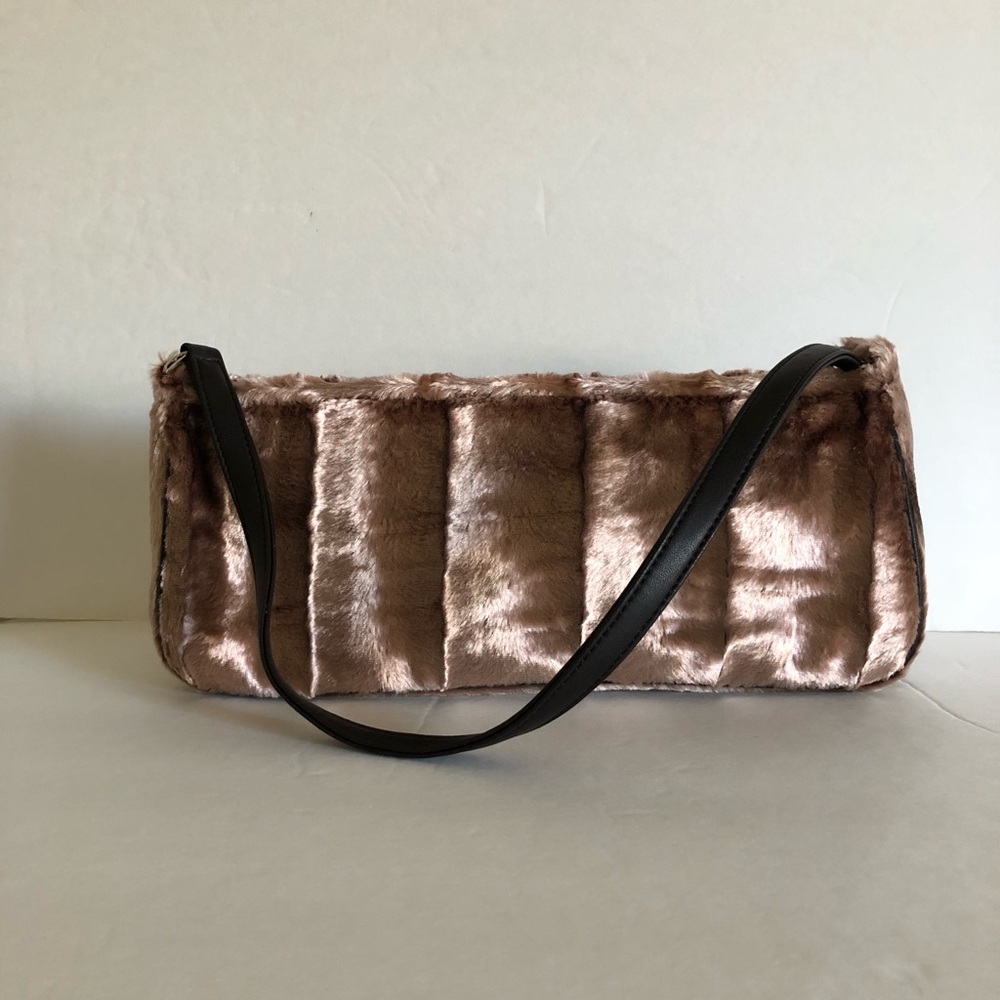 NWOT! Pearlescent Rose Beige Faux Fur Mini Bag